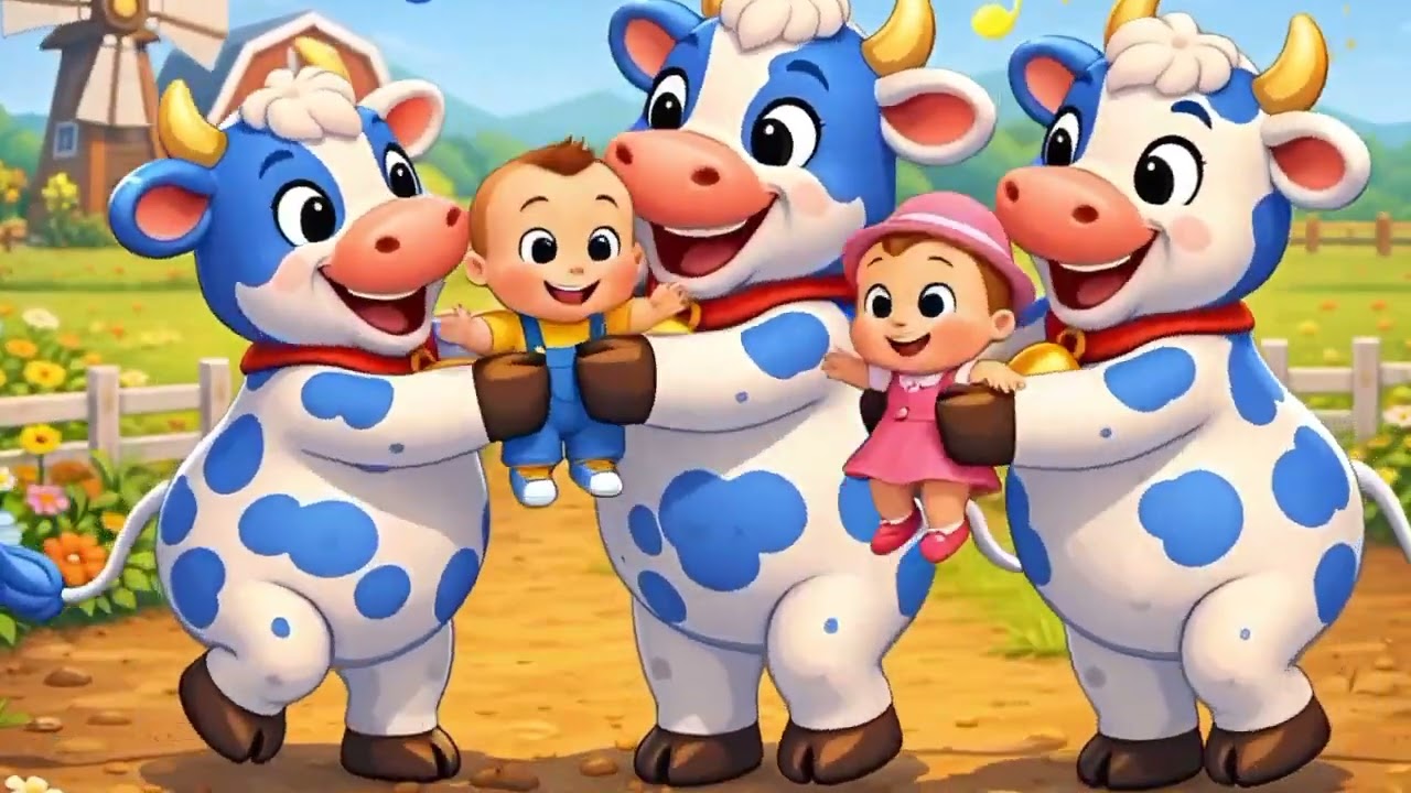 Cute Kids Hug Dancing Cows 🐮❤️ | Best Nursery Rhyme for Babies & Toddlers | Farm Fun Song