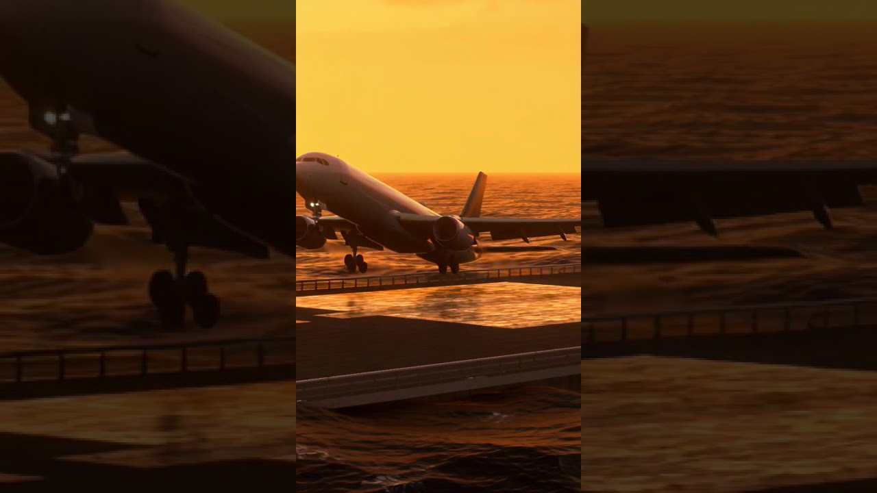 Passenger Jet LANDS During Golden Sunset | Ultra-Realistic AI Scene