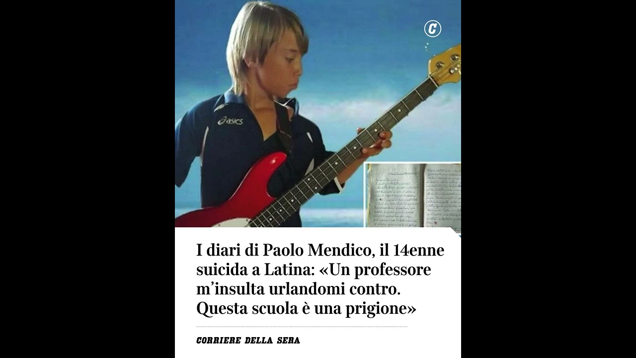 I diari di Paolo Mendico, morto suicida a 14 anni: &laquo;Un prof m&rsquo;insulta. Questa scuola una prigione&raquo;