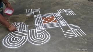 Purattasi madham saturday kolam / easy padi kolam / pandaga muggulu