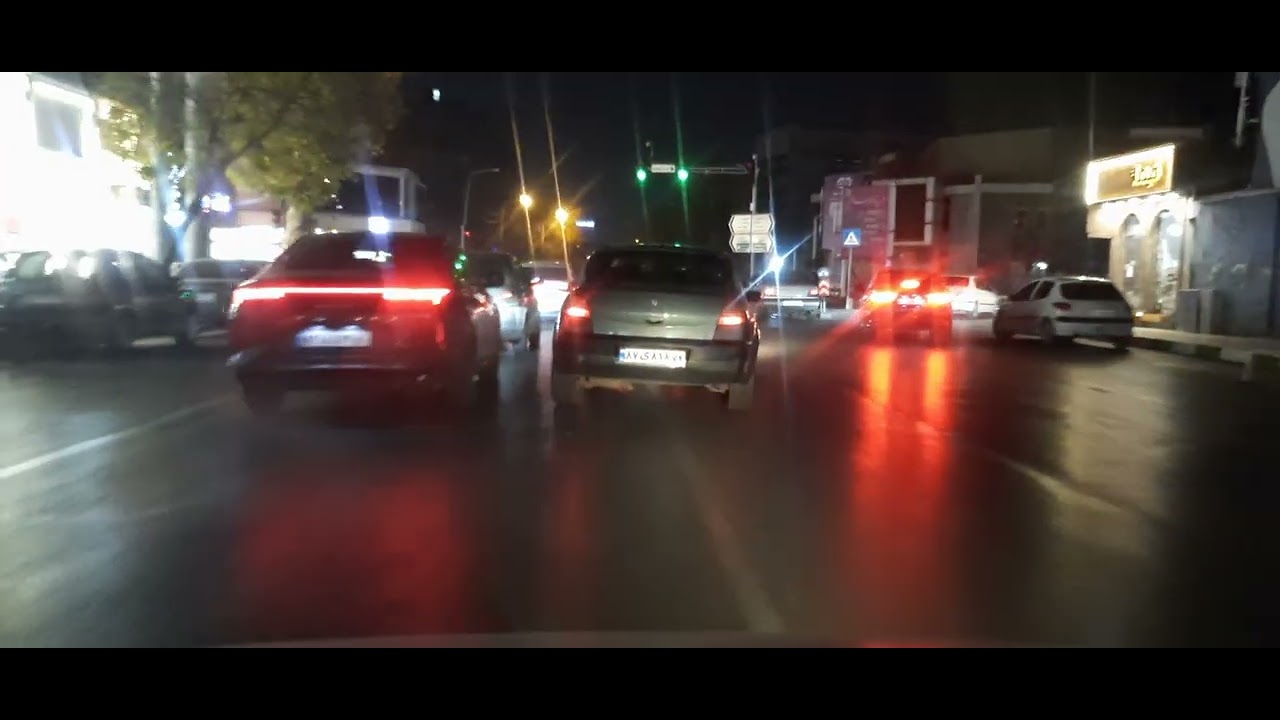 NIGHT DRIVING SENCE . MASHHAD NIGHT DRIVE .5 WAY SANABAD TO SARAB SQUARE.