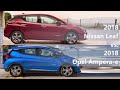 2018 Nissan Leaf vs 2018 Opel Ampera-e (technical comparison)