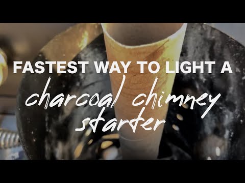 Fastest Way to Light a Charcoal Chimney Starter | Paper Towel Roll Chimney Method