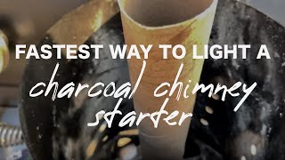 Fastest Way to Light a Charcoal Chimney Starter | Paper Towel Roll Chimney Method