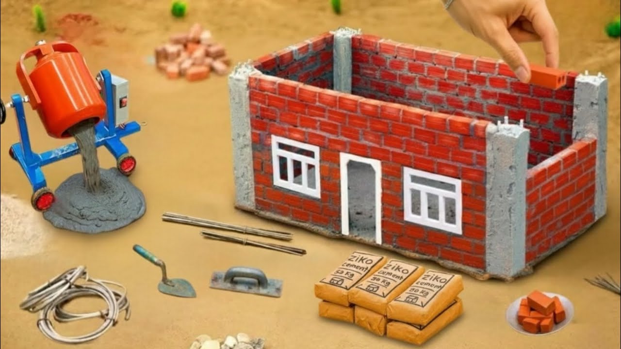 Burglar Burns House | DIY Mini Fire-Resistant Cement House Construction Science Project |
