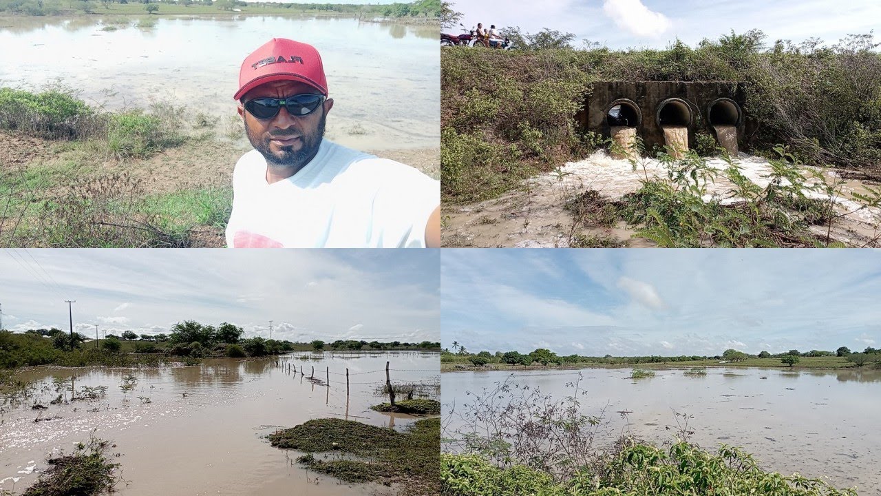 Chuvas fortes no Distrito Monte Coelhos faz a lagoa do botão transbordar.