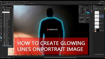 How to Create Glowing Lines on Portrait Image - Photoshop Easy Tutorial