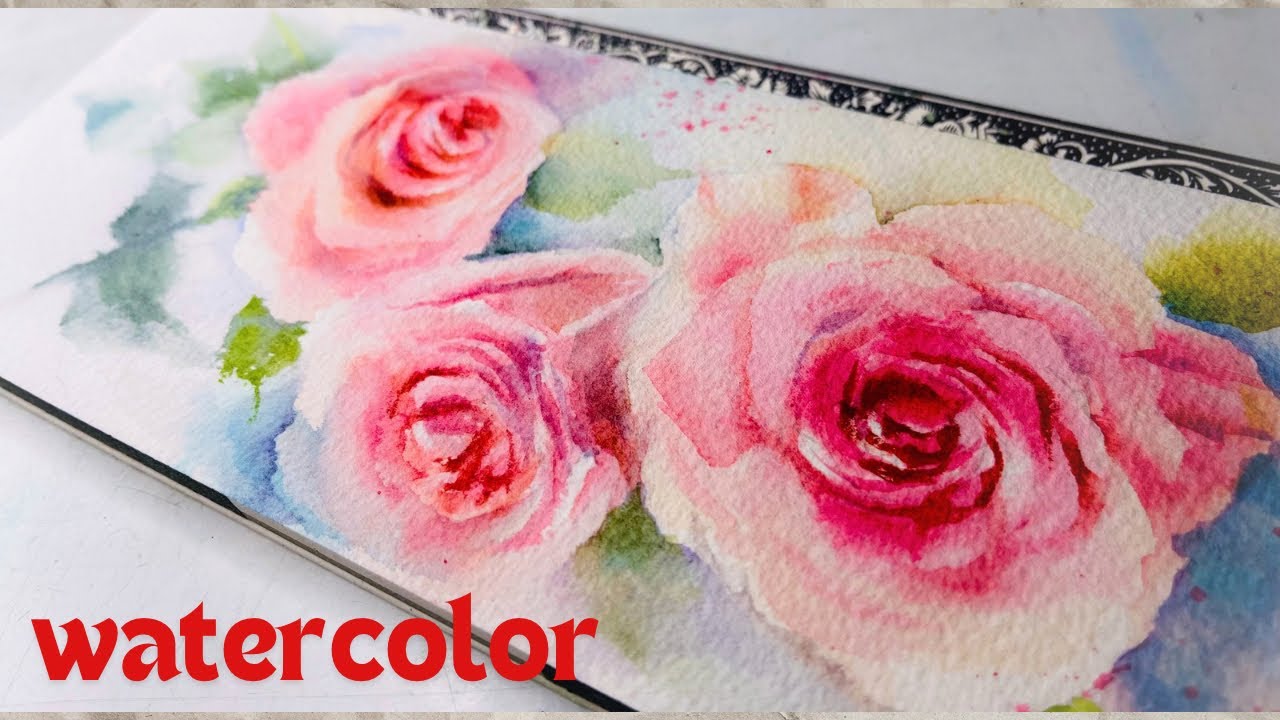 Loose Roses How To Paint Romantic Pink Loose Roses in Watercolor For Beginners ...
