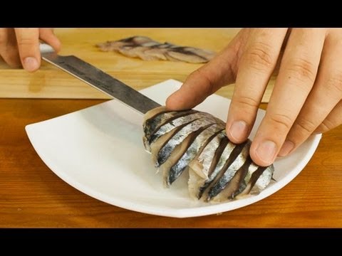 Mackerel Sashimi Made From Whole Fish