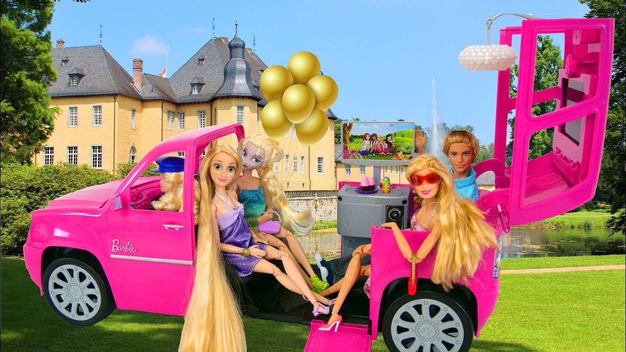 Download Barbie Limo & Fashionistas Playset boneka Barbie mainan Limousine Brinquedo da boneca