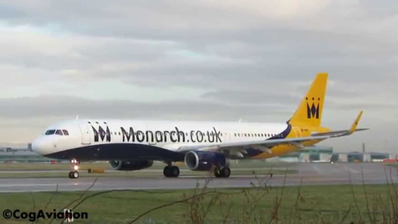 Monarch A321 Sharklets Takeoff Manchester Airport
