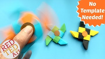 Easy Ninja Fidget Spinner DIY without Bearings - NO TEMPLATE needed - Paper fidget spinner DIY