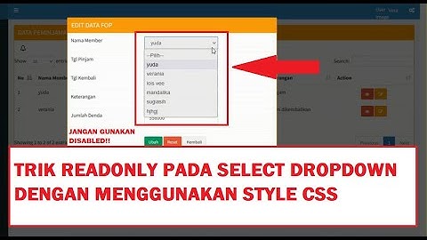 Trik readonly pada select dropdown