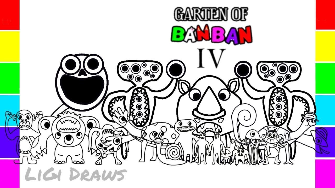Garten of Banban 4 Coloring page / Coloring ALL NEW BOSSES + Ending Episode  / Cartoon - On & On NCS in 2023