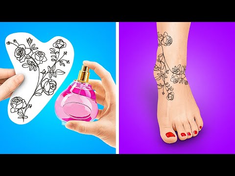 DIY Идеи временных татуировок  Крутые идеи татуировок хной и ножные хаки от 5-Minute Crafts