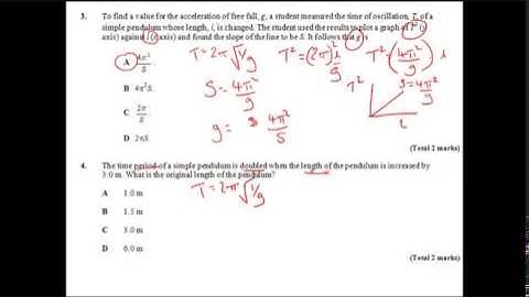 AQA A2 Physics Unit 4a SHM Checkpoint 3 Pendulums