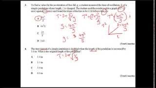 AQA A2 Physics Unit 4a SHM Checkpoint 3 Pendulums