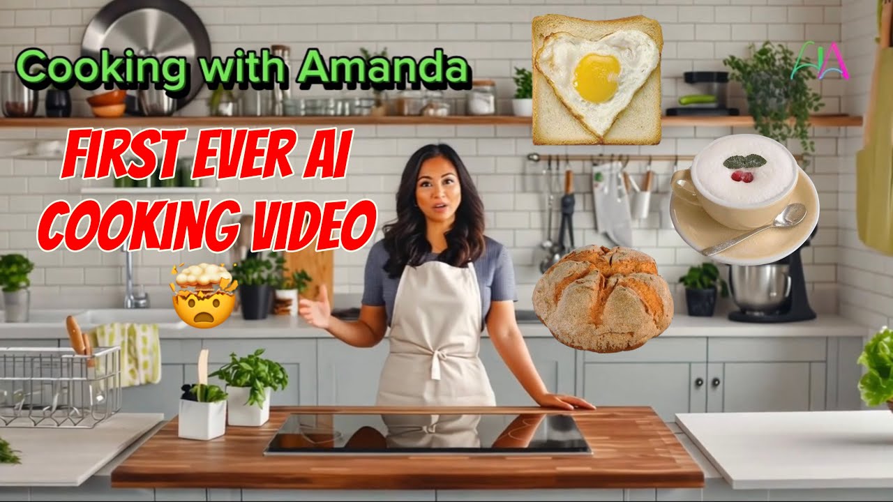 Cooking with Amanda: AI-generated cooking video (first ever AI cooking video) 