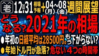 【相場天気予報＆2021年の相場展望】日本が休場の31日も、海外は動いている。為替やCFD(日経225)で乱高下が発生しやすいので要注意。日本株の売買チャンス、来年の見通しなど、ラジオヤジの相場解説。