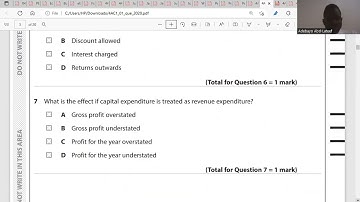 Accounting IGCSE Past Paper (4AC1/01 May 2020 Part 1)