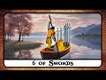 6 of swords tarot card meaning  reversed secrets history 