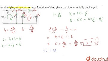 initially the switch is open for a long time. Now the swithc is closed at t=0. find the caharge ...