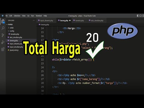 Tutorial PHP #20 Menghitung Total Harga Di Tabel