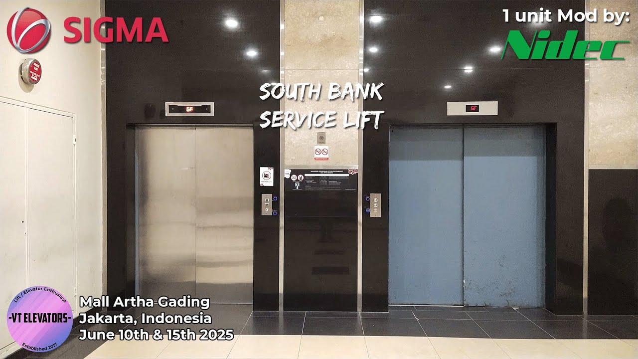 SIGMA (Mod: Nidec) Traction Service Lifts - Mall Artha Gading, Jakarta (South Bank)