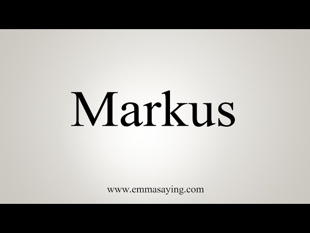 洋書  MARKUS How To Say Markus - YouTube