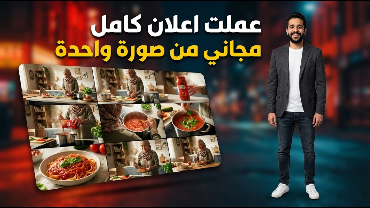 عملت إعلان احترافي كامل من صورة واحدة بس 🤯 (بالذكاء الاصطناعي مجانًا!)