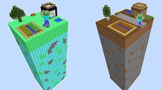 1$ KÜÇÜK ZOMBİ ADA EV VS 1000$ ZOMBİ BABA ADA EV   Minecraft