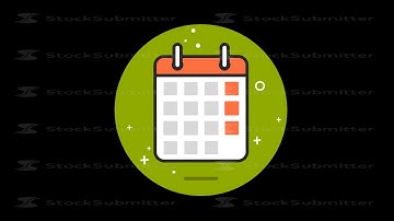Calendar Premium flat icon animated with alpha channel