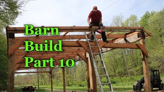 BARN BUILD PART 10 - Finishing framing and roof - Wood Mizer sawmill shed