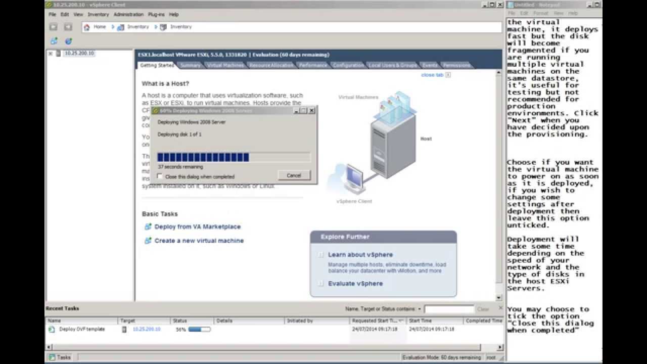Deploying an ova to VMware ESXi vSphere Client YouTube