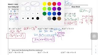 Math 2 Unit 10 Part 2 (Module 4 Topic 1) Test Review