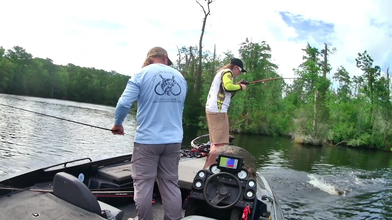 Perquimans River Bass Fishing Tournament Hertford, NC – Zebulon Bass Club – Hot mid-day summer bite!