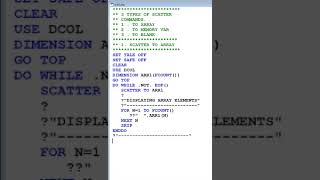 Visual FoxPro SCATTER Command to Array -  Demo