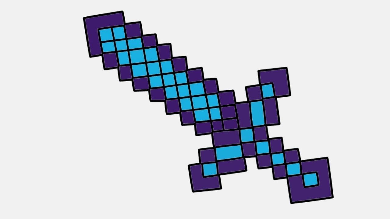 How to Draw Minecraft Diamond Sword Coloring Page | Coloring Page for