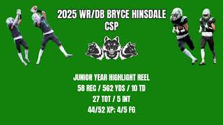 2025 WR/DB Bryce Hinsdale - Junior Year Highlight Reel
