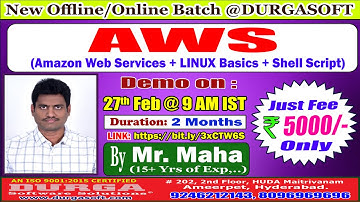 AWS (Amazon Web Services) Offline/Online Training @ DURGASOFT