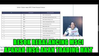 Will the IHSG halt trading during the MSCI rebalancing tomorrow