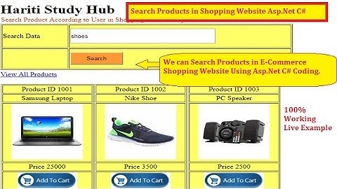 #8 Search Products in Shopping Website For Add to Cart in Asp.Net C# | Hindi | Free Online Classes