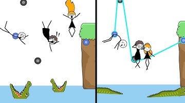 Escape Rope - Weegoon Games - Gameplay Walkthrough - Funny Stickman Puzzle Game - All Levels 11-20
