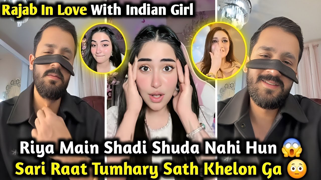 Rajab Butt Flirting With Indian Girl Riya | Riya Sari Raat Tumhary Sath Khelon Ga | Rajab’s Family 