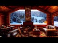 Cozy Cabin Winter Ambience | crackling Fireplace Sounds & Snow Fall for Relaxation, Study & Sleep