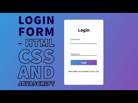 Elegant Login Form With HTML , CSS and JS