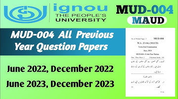 MUD-004 All Previous Year Question Papers || IGNOU MA Urdu || #ignou