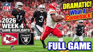 Kansas City Chiefs vs. Las Vegas Raiders | FULL GAME Highlights | Week 4 NFL 2026