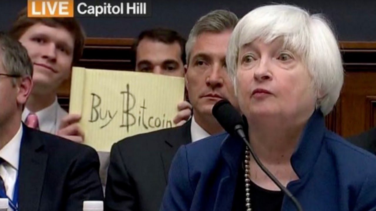 Other Life with Bitcoin Sign Guy Christian Langalis