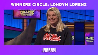 2020 College Chdanionship Quarterfinal Winners Circle Londyn Lorenz  Jeopardy